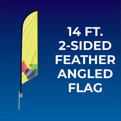 14ft. Double-Sided Feather Angled Flag Package