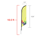 10.5ft. Single-Sided Feather Angled Flag Package