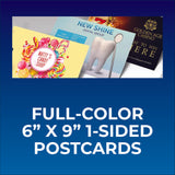 Full Color 6" x 9" One-Sided Postcards