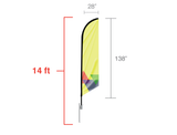 14ft. Single-Sided Feather Angled Flag Package